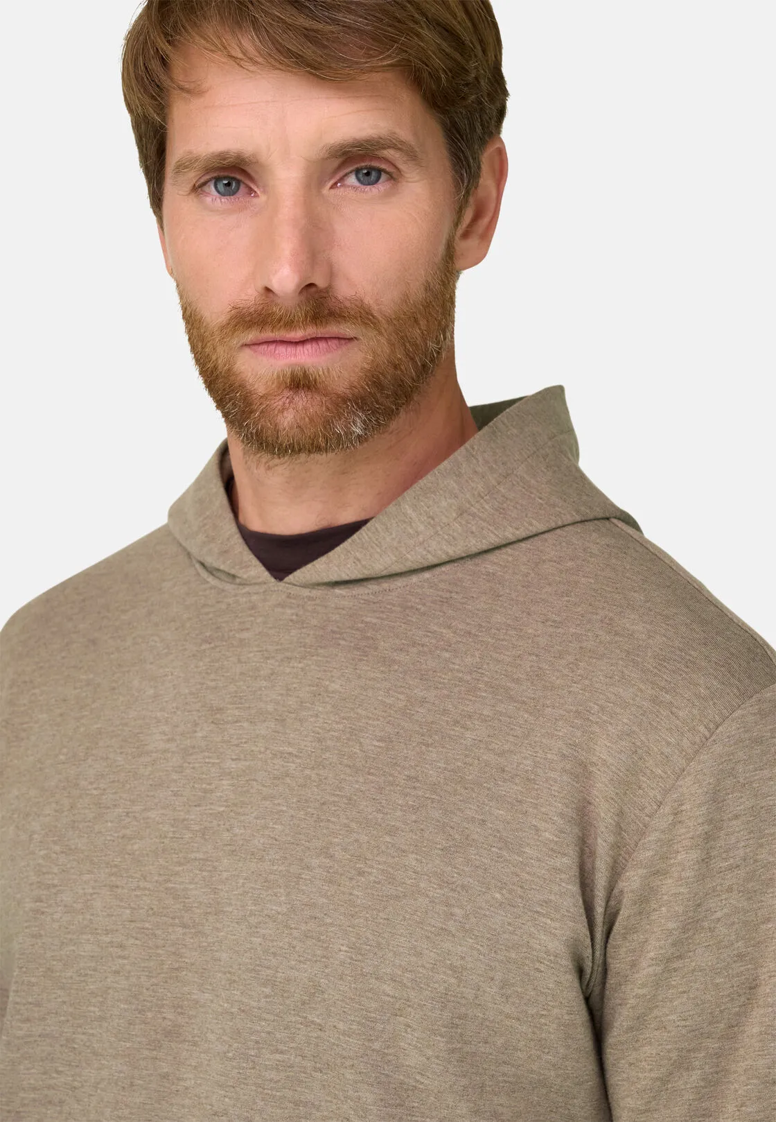 Boggi, Felpa Cappuccio In Misto Cotone Scuba Melange, Uomo, Biscotto, Taglia: XL - immagine 3