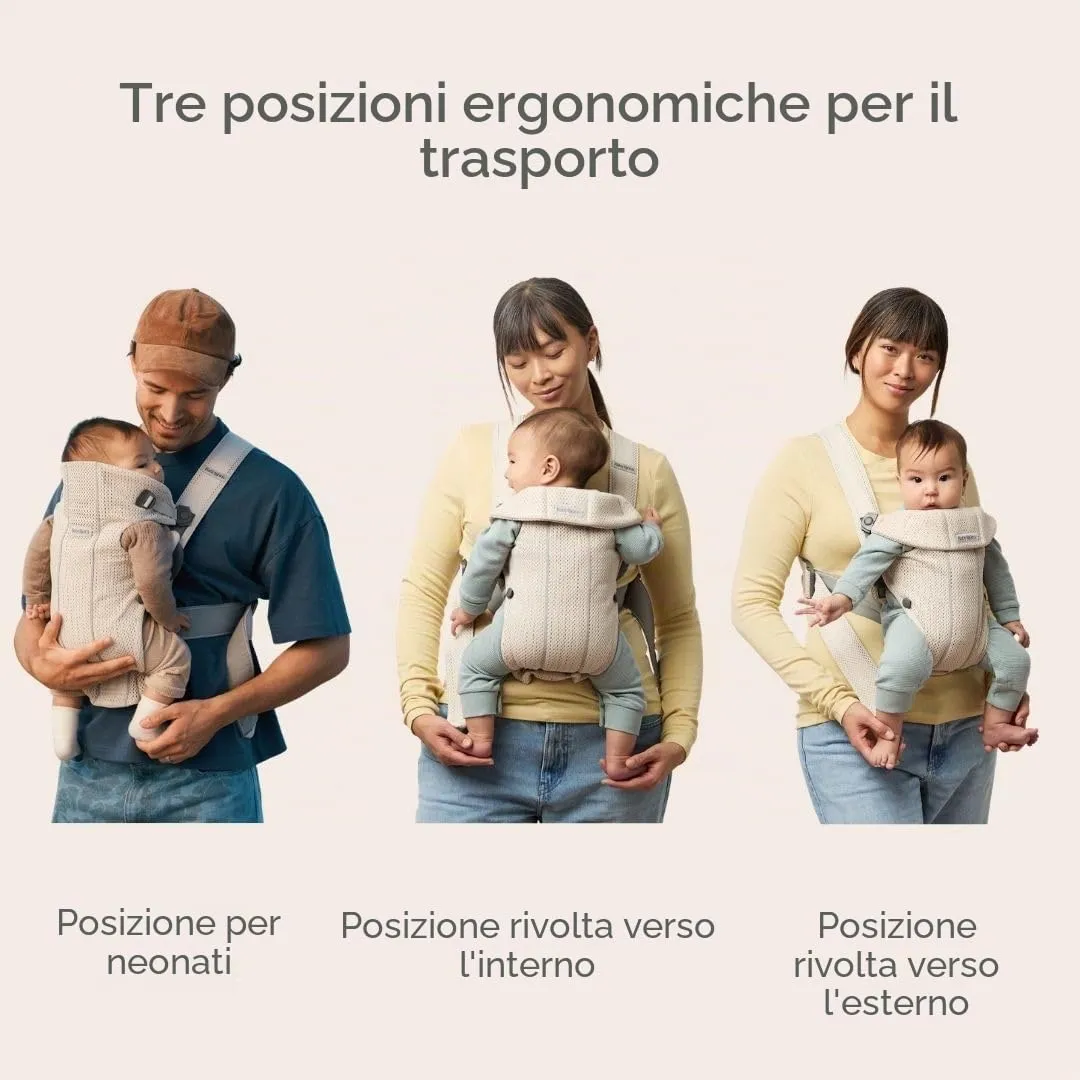 BabyBjörn Marsupio Mini, Mesh 3D, Crema - immagine 3