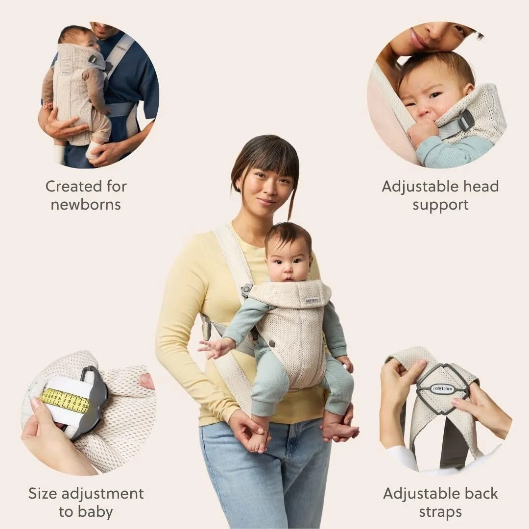 BabyBjörn Marsupio Mini, Mesh 3D, Crema - immagine 4