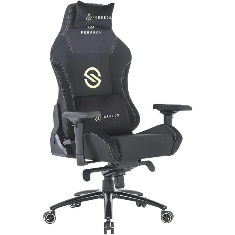 Sedia da gaming in tessuto Forgeon Spica Tessuto traspirante nero - immagine 1