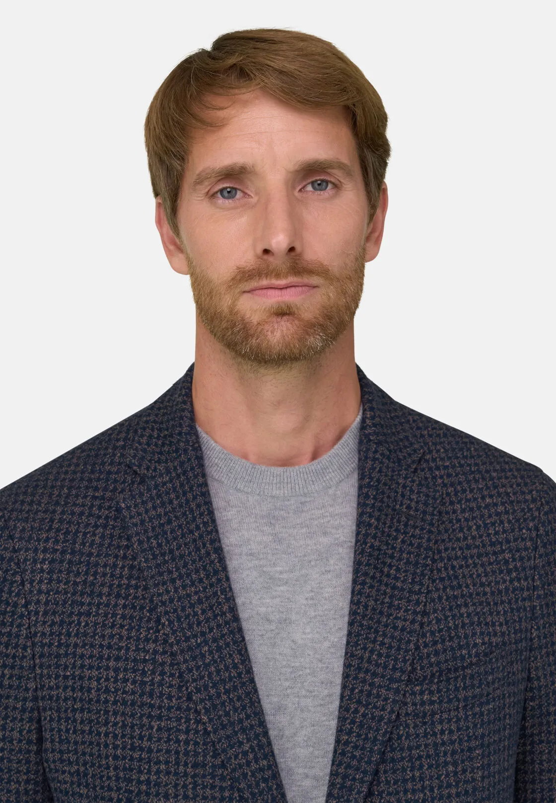 Boggi, Giacca Pied De Poule In Misto Cotone B Jersey, Uomo, Navy, Taglia: 48 - immagine 3