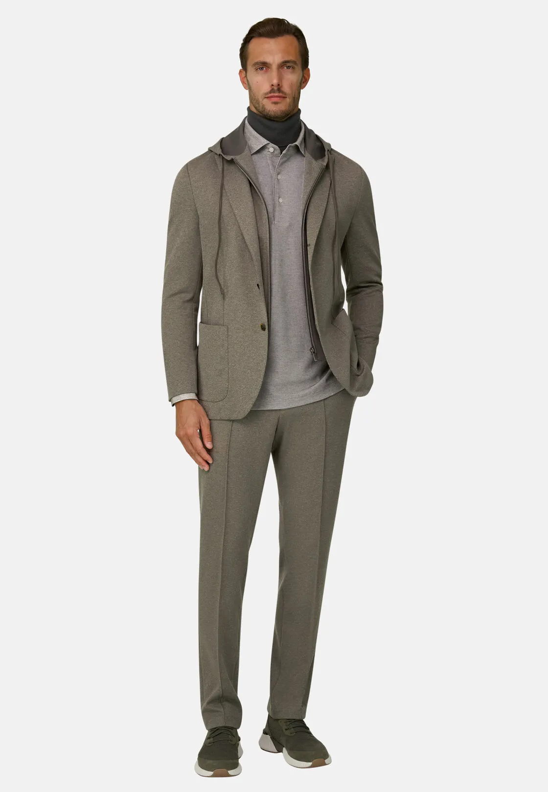 Boggi, Giacca Felpa Madison In Misto Cotone Elasticizzato, Uomo, Marrone, Taglia: 46 - immagine 2