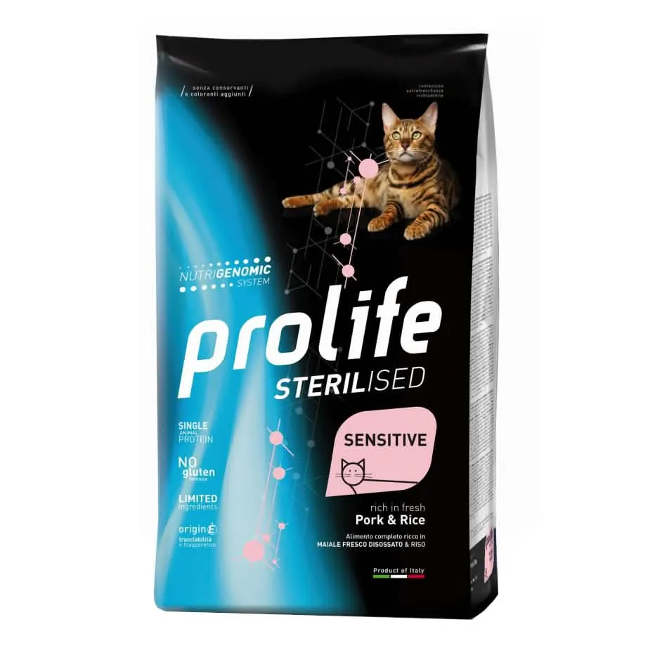 Prolife cat sterilised sensitive adult pork & rice 1,5 kg - immagine 1