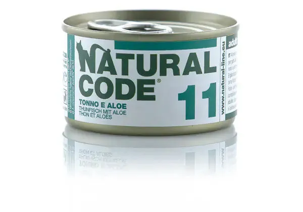 Natural Code acqua di cottura 85 gr 11 - Tonno e Aloe - confezione da 24 pezzi - Cibo umido per gatti - immagine 1