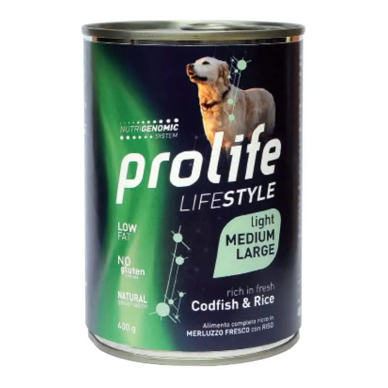Prolife dog lifestyle adult light codfish & rice medium/large 400 g - immagine 1