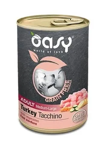 Oasy wet dog grain free adult medium/large tacchino 400 g - immagine 1