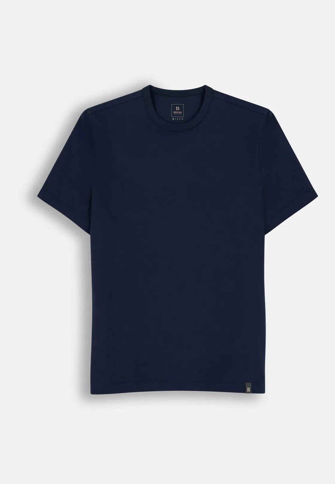 Boggi, T-shirt In Jersey Diagonale Misto Cotone B Tech, Uomo, Navy, Taglia: M - immagine 5