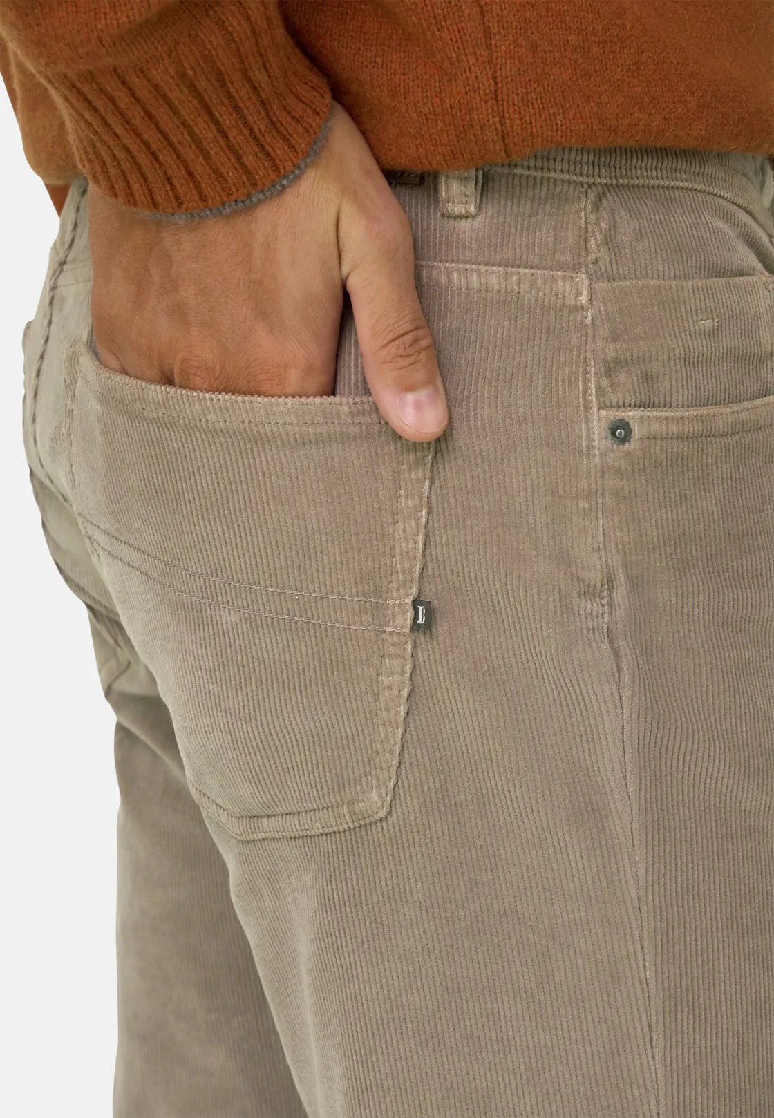 Boggi, Jeans In Velluto Elasticizzato, Uomo, Fango, Taglia: 36 - immagine 3