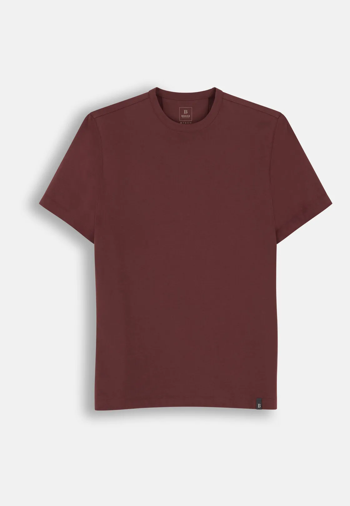 Boggi, T-shirt In Jersey Diagonale Misto Cotone B Tech, Uomo, Rouge, Taglia: S - immagine 5