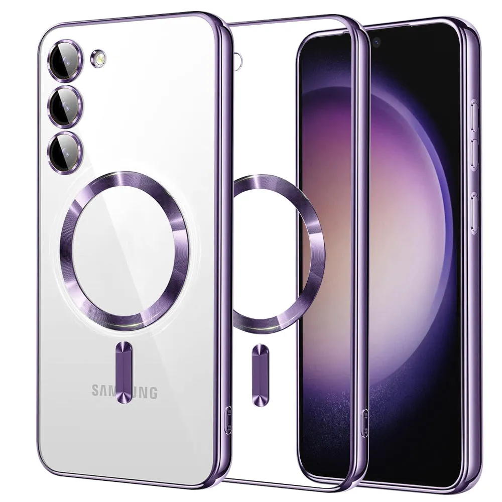 Custodia MagSafe per Samsung Galaxy S23 S911, Techsuit, Luxury Crystal, Viola Chiaro - immagine 1