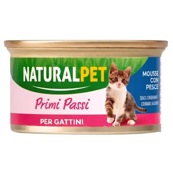 NaturalPet Cat Kitten Primi Passi Mousse 85 gr Pesce - confezione da 6 pezzi - immagine 1