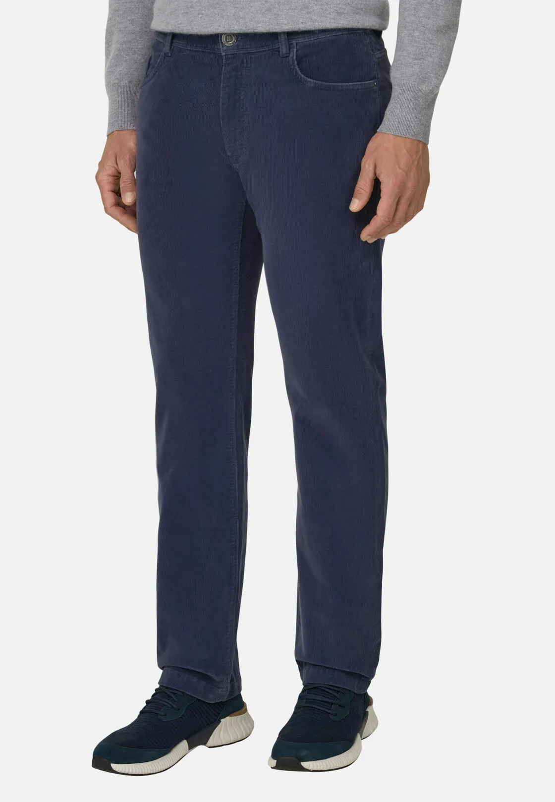 Boggi, Jeans In Velluto Elasticizzato, Uomo, Indaco, Taglia: 40 - immagine 1