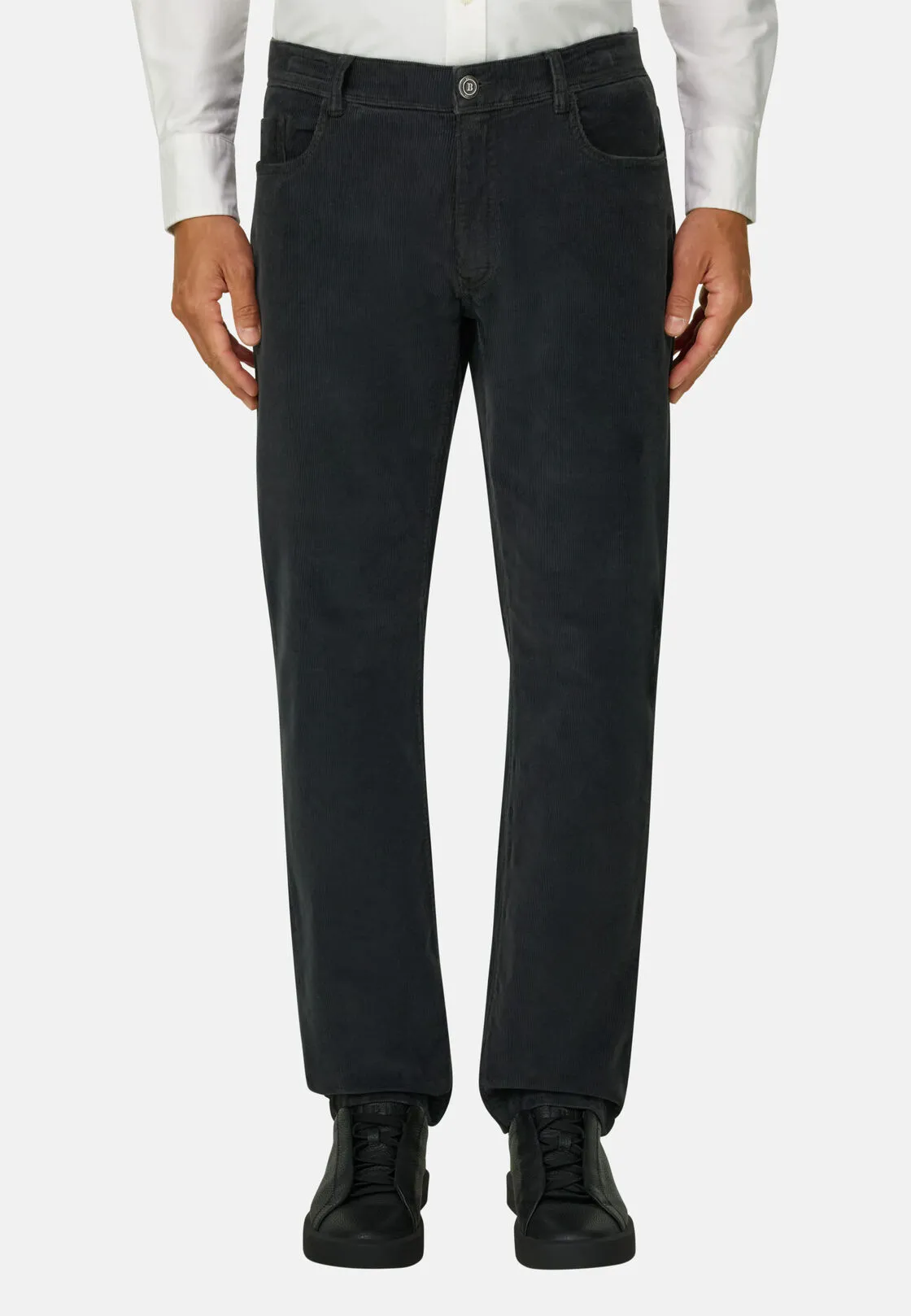 Boggi, Jeans In Velluto Elasticizzato, Uomo, Carbone, Taglia: 31 - immagine 1