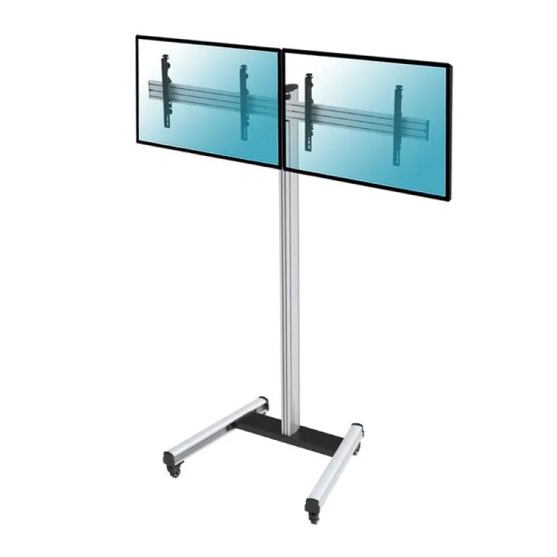 Kimex Supporto da Terra con Ruote per 2 Schermi TV 50"-55" Altezza 240cm VESA 600x400 Max 50Kg - immagine 1
