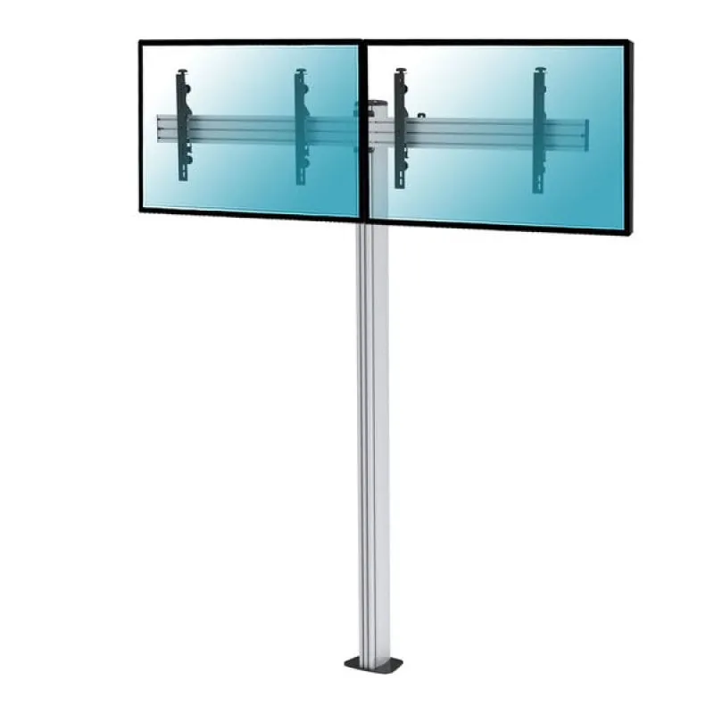 Supporto da pavimento avvitabile Kimex per 2 schermi TV 50"-55" Altezza 240 cm VESA 600x400 Max. 50Kg - immagine 1