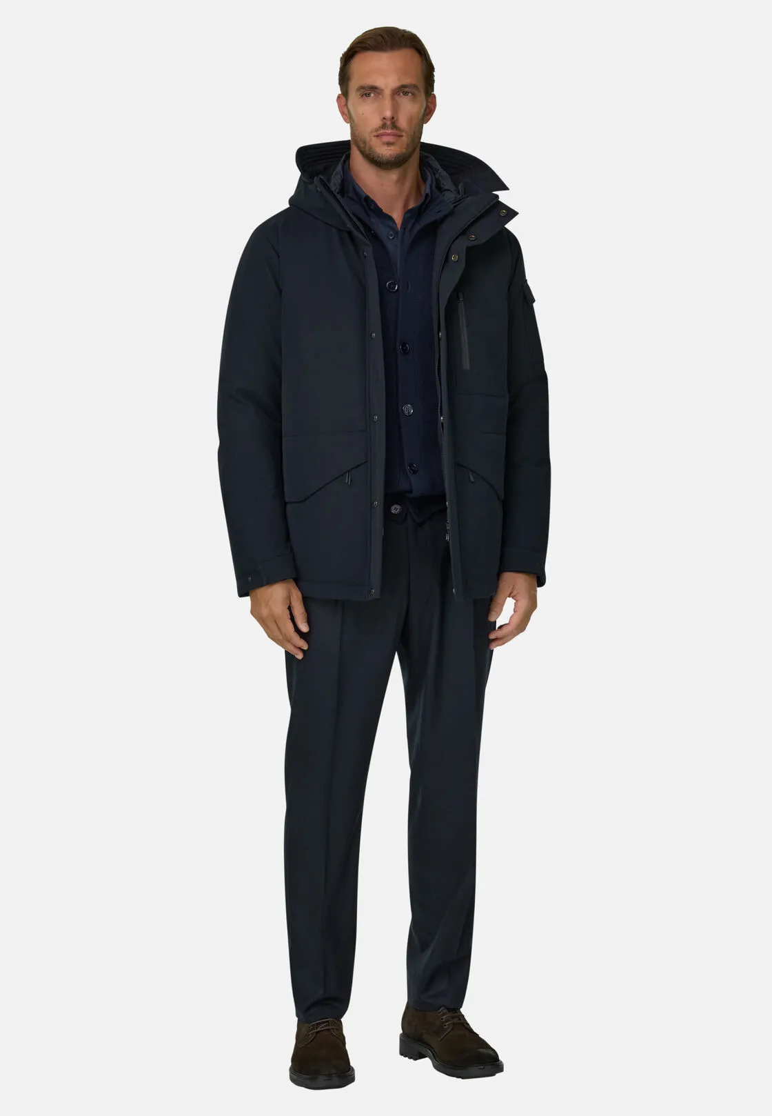 Boggi, Parka Imbottito In Tessuto Tecnico B Tech, Uomo, Navy, Taglia: M - immagine 2