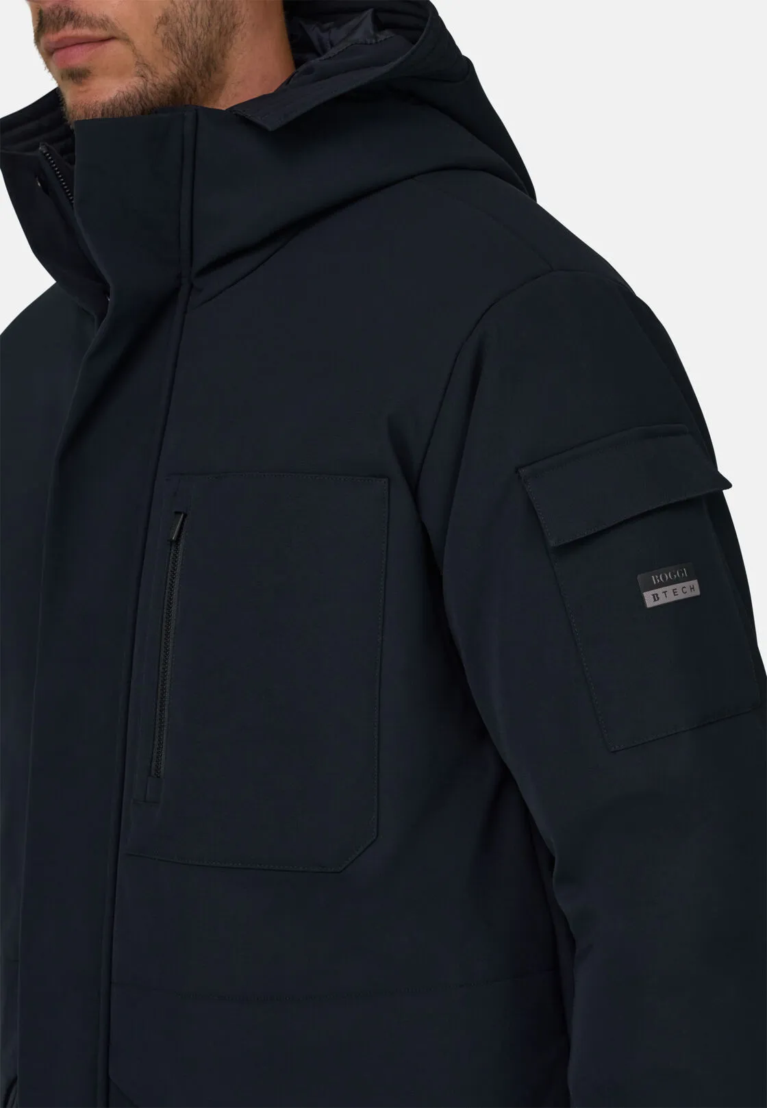 Boggi, Parka Imbottito In Tessuto Tecnico B Tech, Uomo, Navy, Taglia: M - immagine 5