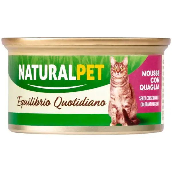 NaturalPet Cat Adult Mousse Equilibrio Quotidiano 85 gr Quaglia - confezione da 6 pezzi - immagine 1