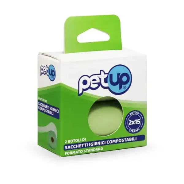 PetUp Sacchetti Igienici Compostabili 2 rotoli da 15 bustine - immagine 1