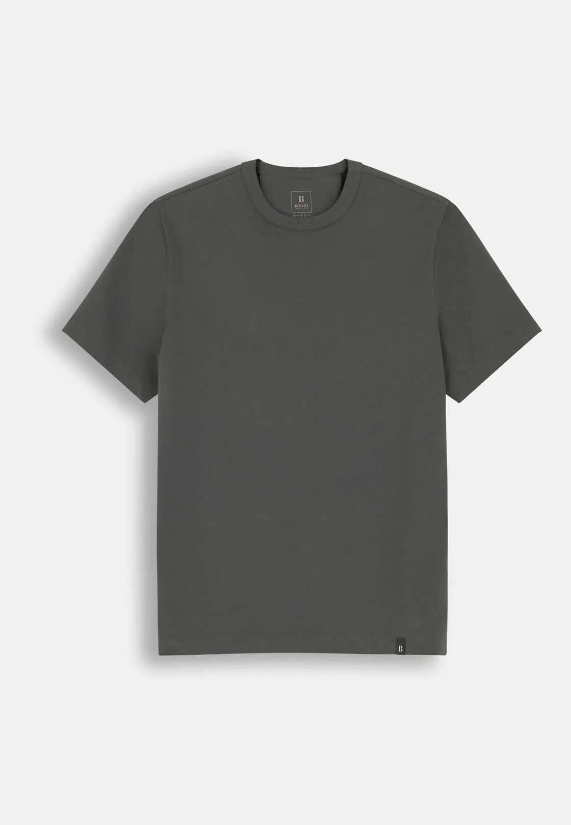Boggi, T-shirt In Jersey Diagonale Misto Cotone B Tech, Uomo, Militare, Taglia: M - immagine 5