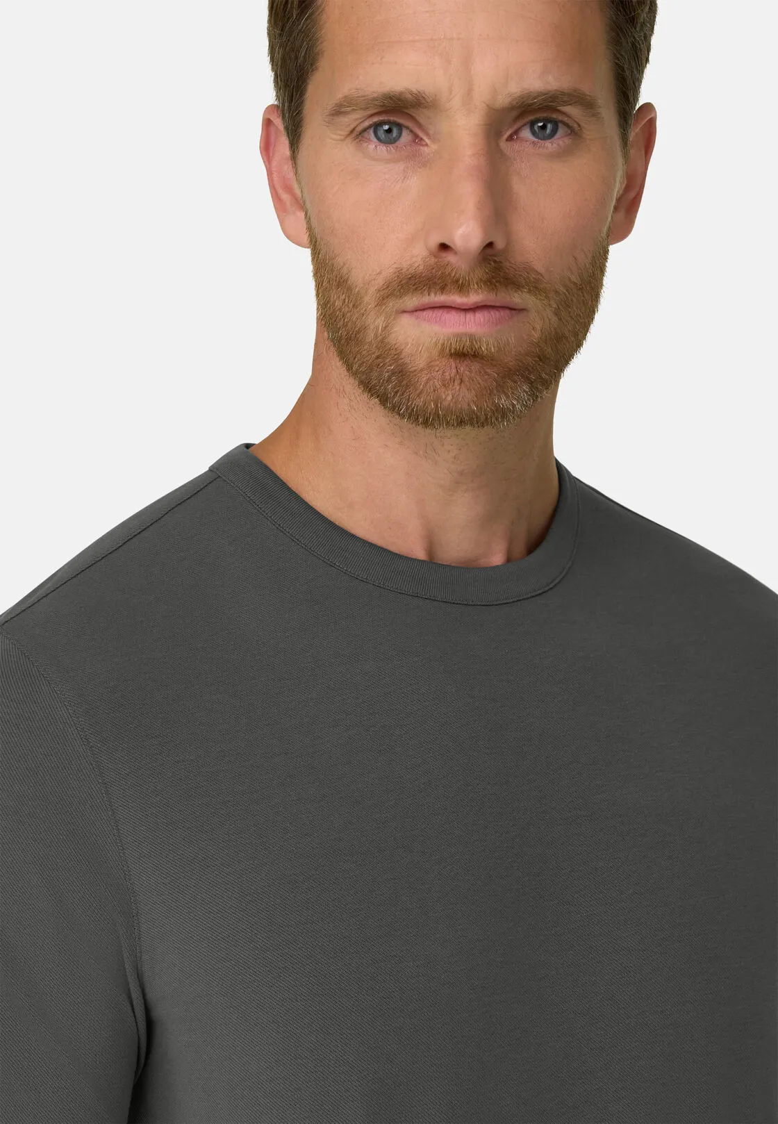 Boggi, T-shirt In Jersey Diagonale Misto Cotone B Tech, Uomo, Militare, Taglia: S - immagine 3