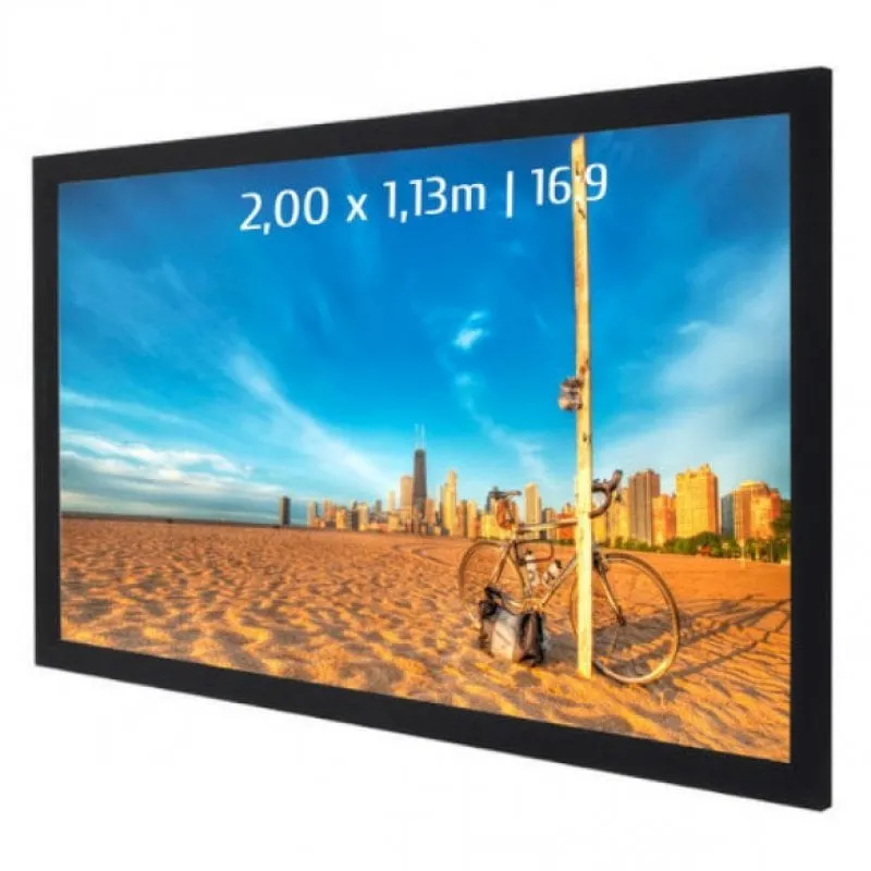 Kimex Schermo per Proiezioni Fisso con Cornice 2,00x1,13m Formato 16:9 - immagine 1