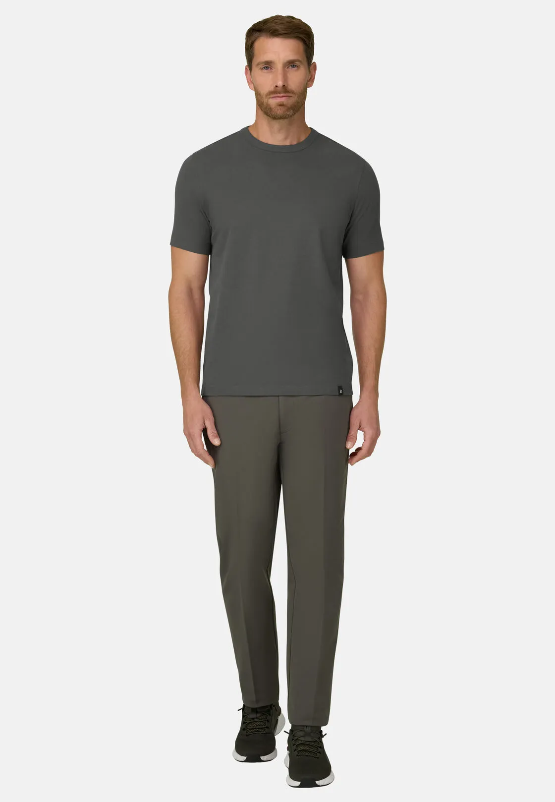 Boggi, T-shirt In Jersey Diagonale Misto Cotone B Tech, Uomo, Militare, Taglia: XL - immagine 2