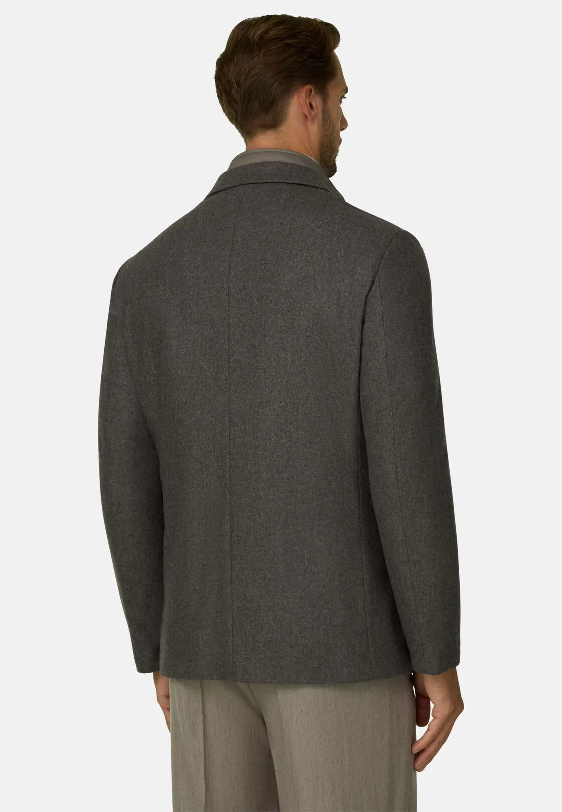 Boggi, Twist | Giacca In Flanella Di Lana Reversibile, Uomo, Taupe, Taglia: 50 - immagine 4