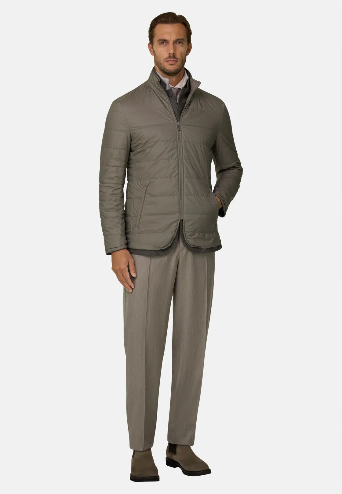 Boggi, Twist | Giacca In Flanella Di Lana Reversibile, Uomo, Taupe, Taglia: 52 - immagine 2