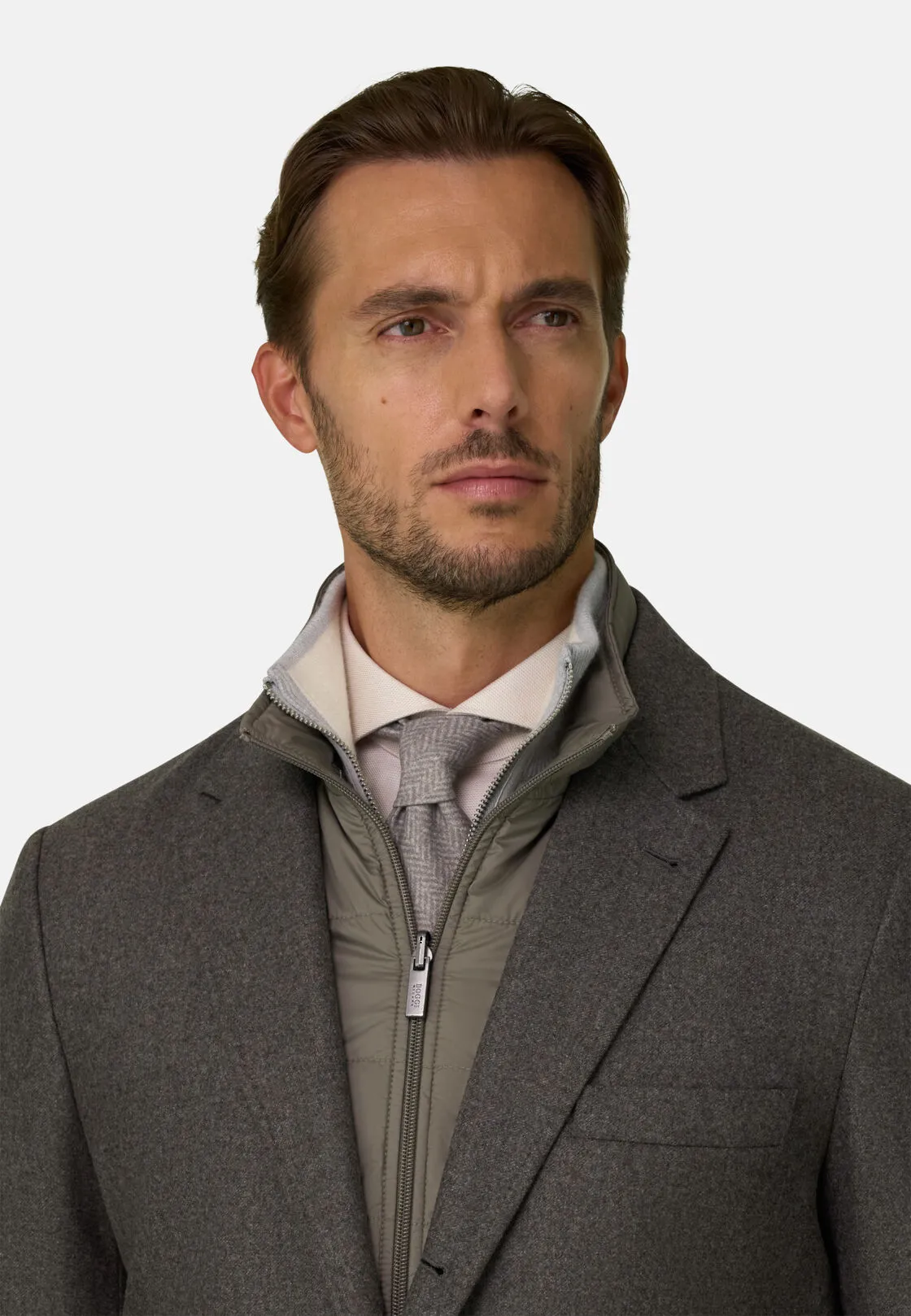 Boggi, Twist | Giacca In Flanella Di Lana Reversibile, Uomo, Taupe, Taglia: 54 - immagine 3