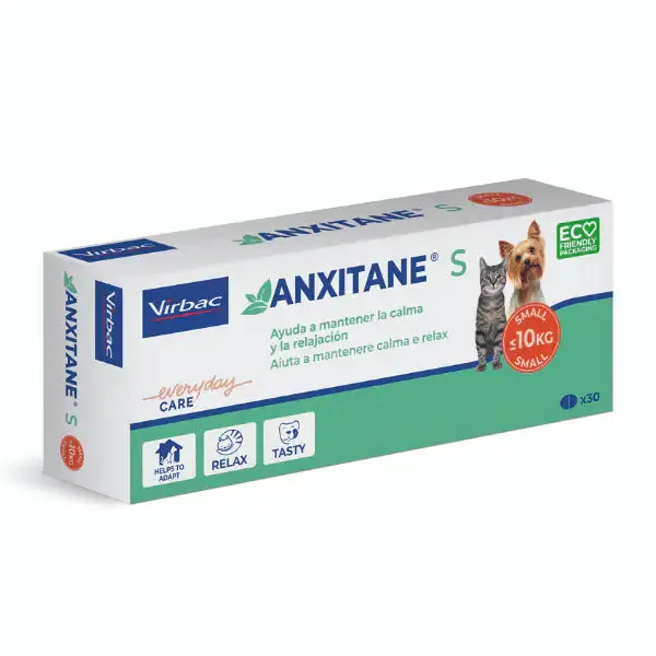 Virbac Anxitane per la Riduzione dello stress Compresse per cani e gatti 30 Compresse peso inferiore a 10 kg - Integratori per gatti - immagine 1