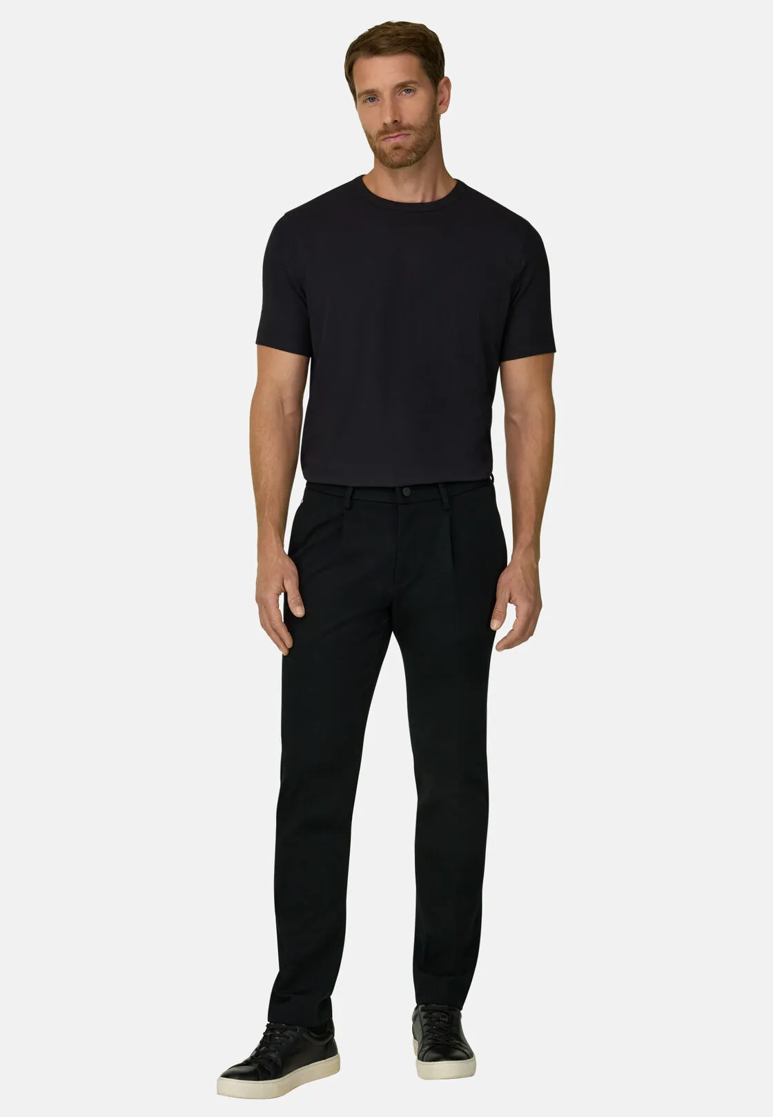 Boggi, T-shirt In Jersey Diagonale Misto Cotone B Tech, Uomo, Nero, Taglia: M - immagine 2
