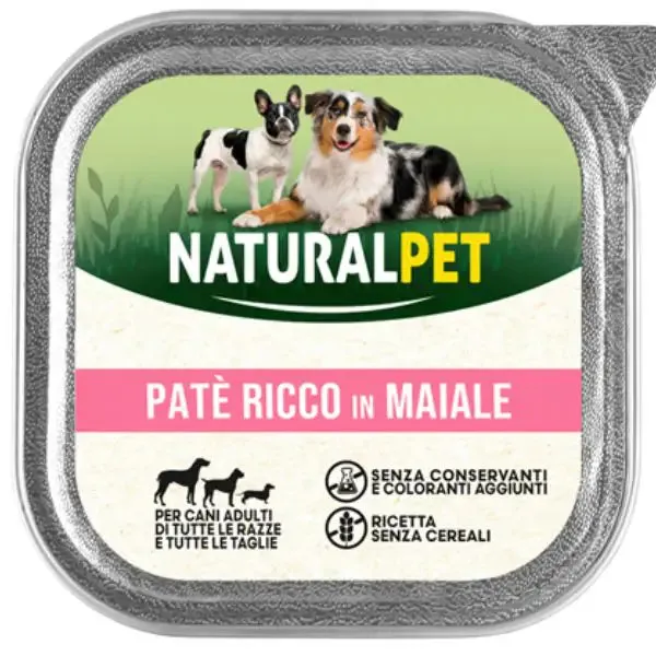 NaturalPet Dog Adult Patè 150 gr Maiale - confezione da 6 pezzi - immagine 1