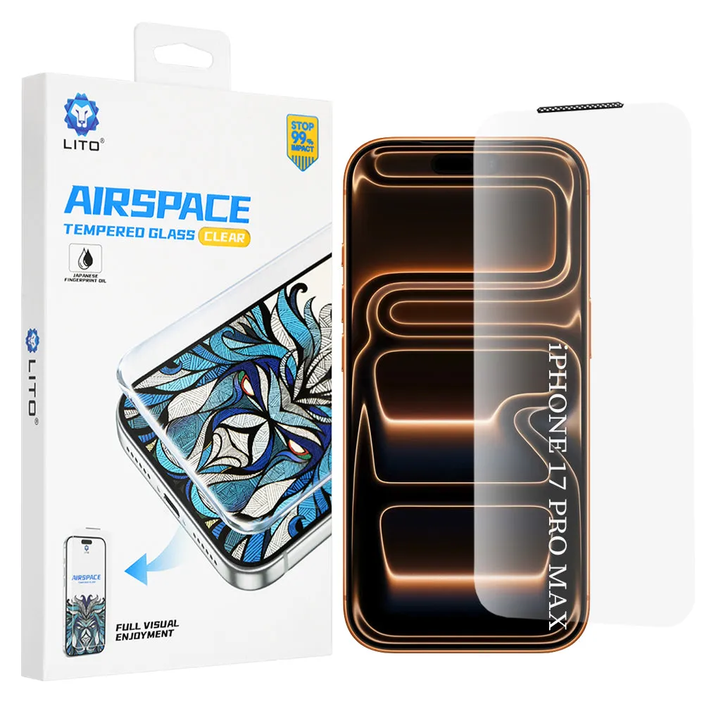 Pellicola protettiva per schermo Lito Airspace Border per Apple iPhone 18 Pro Max / 17 Pro Max, Vetro temperato, Full Glue - immagine 1