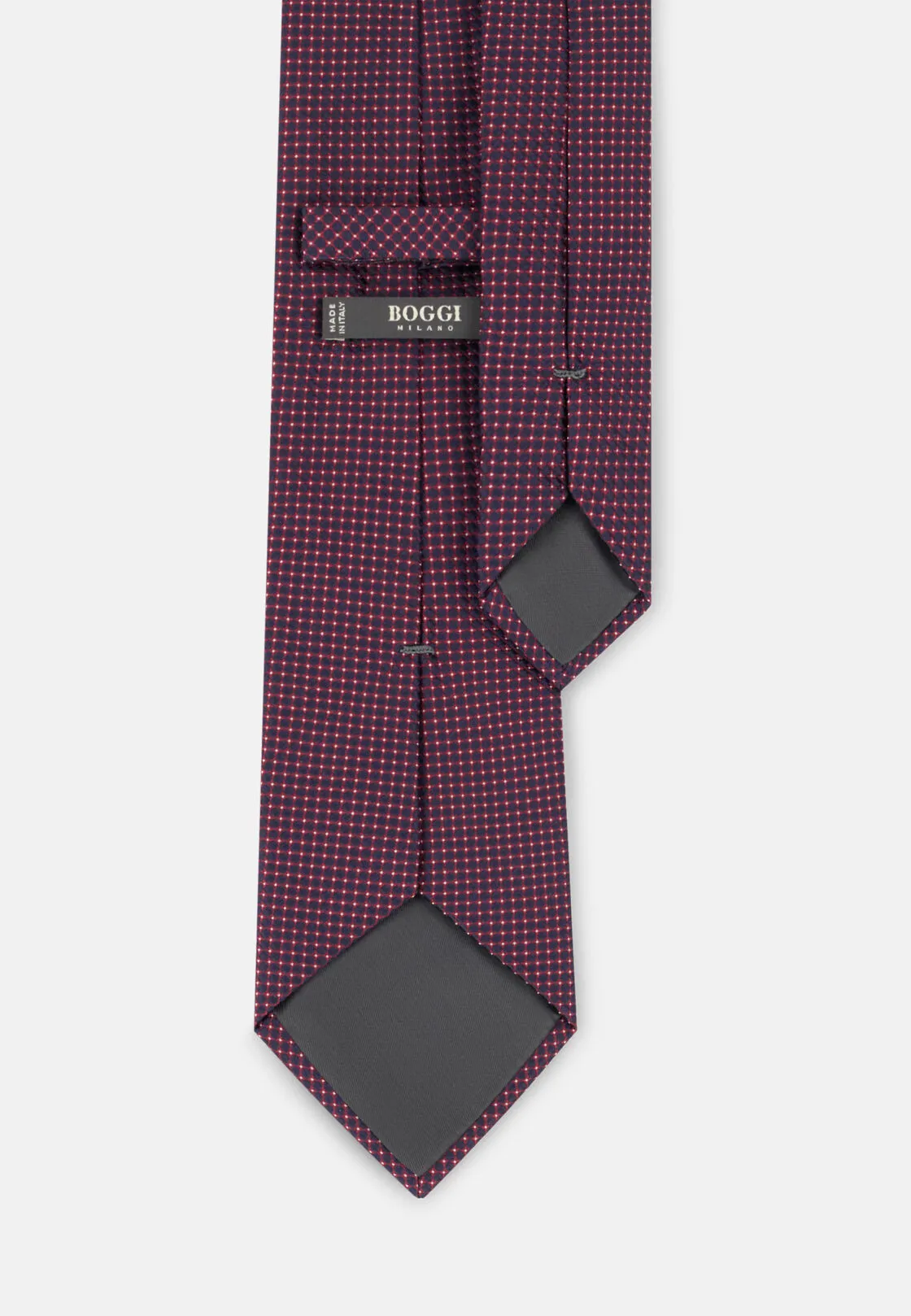 Boggi, Cravatta Jacquard Motivo Geometrico In Seta, Uomo, Rosso - immagine 3