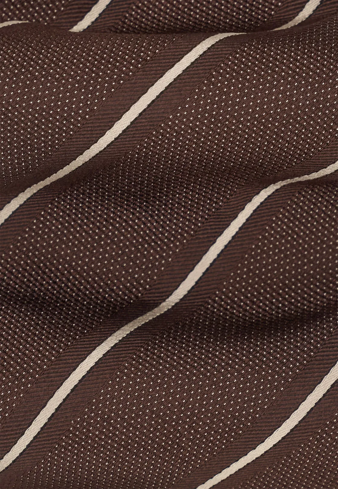 Boggi, Cravatta Jacquard Motivo Righe In Seta, Uomo, Marrone - immagine 2
