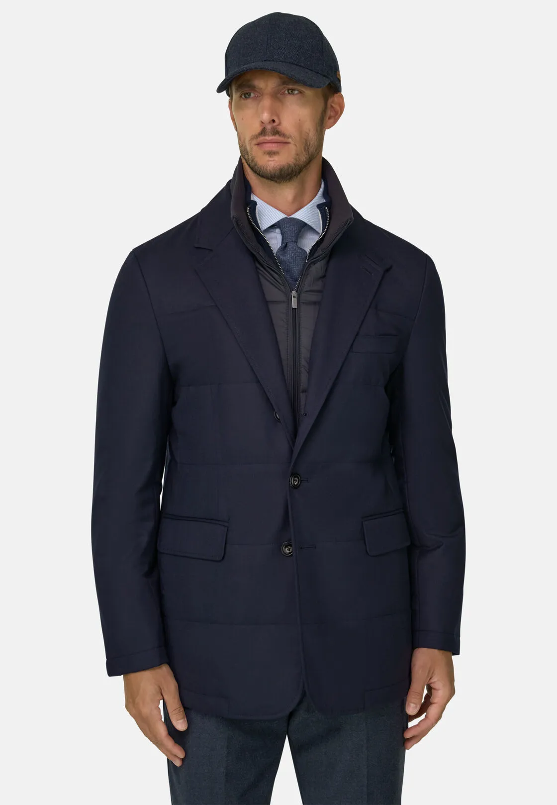 Boggi, Giubbotto Melange In Lana, Uomo, Navy, Taglia: L - immagine 1