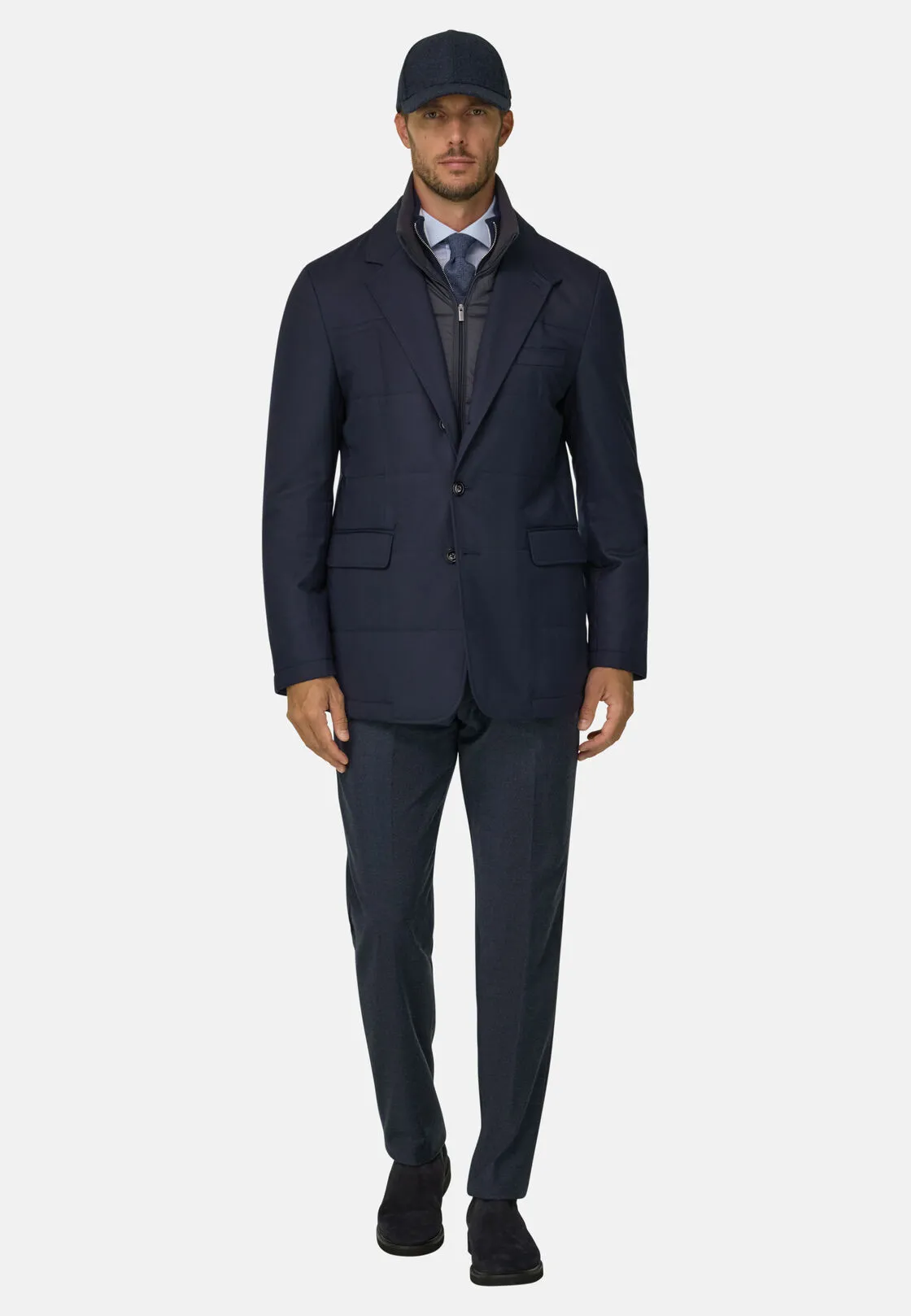 Boggi, Giubbotto Melange In Lana, Uomo, Navy, Taglia: L - immagine 2