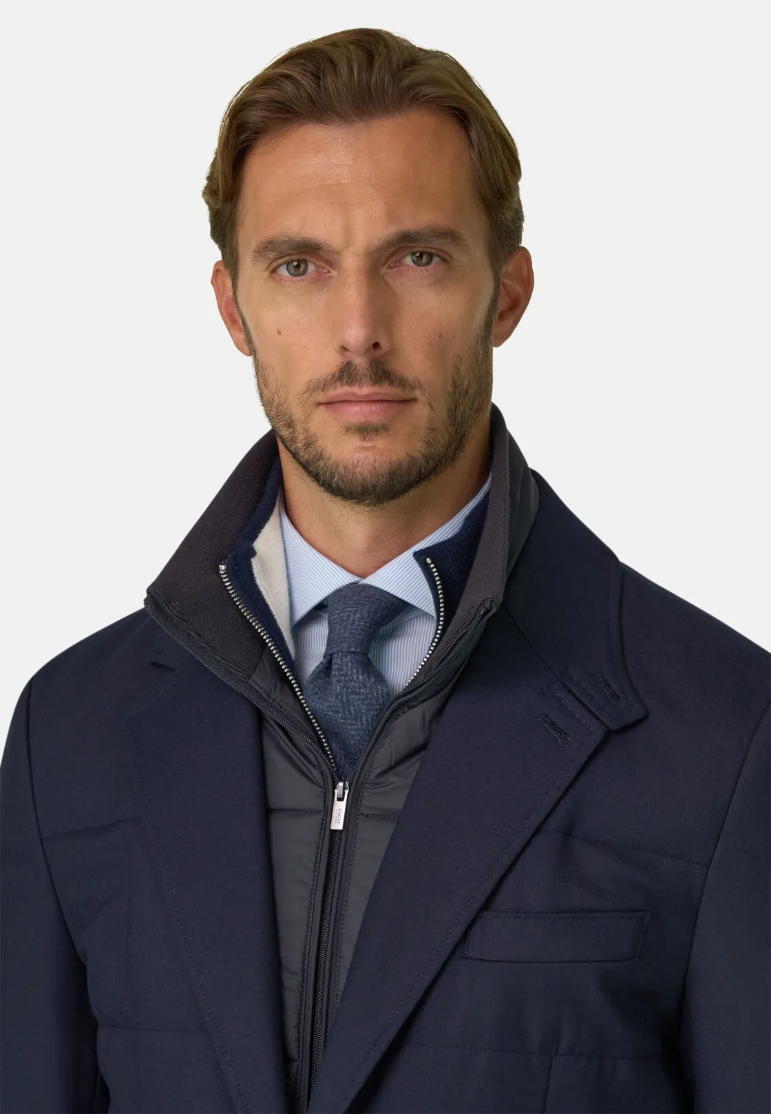 Boggi, Giubbotto Melange In Lana, Uomo, Navy, Taglia: L - immagine 3