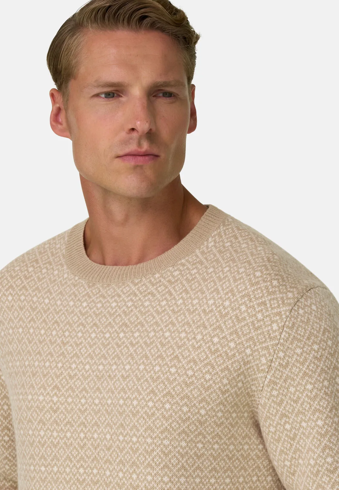 Boggi, Girocollo In Lana Cashmere Con Motivo Jacquard., Uomo, , Taglia: XL - immagine 3