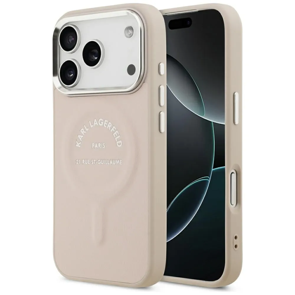 Custodia MagSafe per Apple iPhone 18 Pro / 17 Pro, Karl Lagerfeld, Anello Karl RSG Logo, Rosa - immagine 1