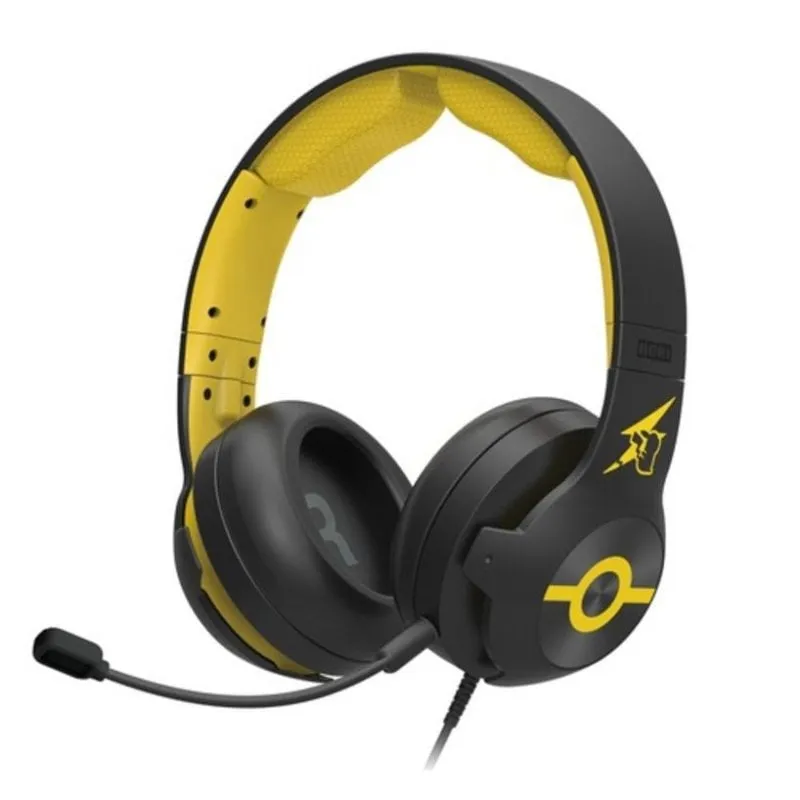 Cuffie Gaming Hori Pro Pikachu Cool cablate per Nintendo Switch nero giallo - immagine 1