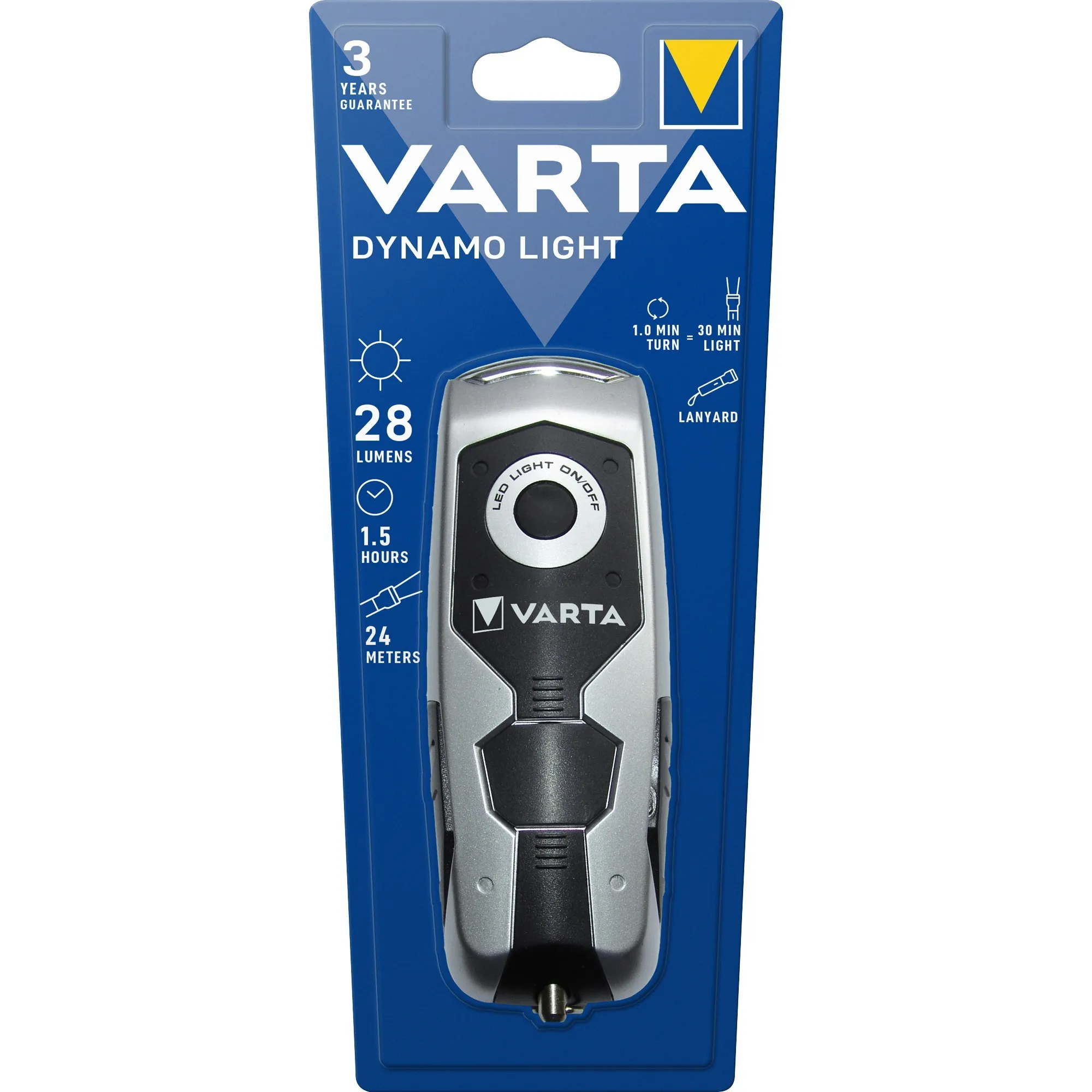Dynamo Light LED Nero, Grigio Torcia a mano, Torcia elettrica - immagine 1