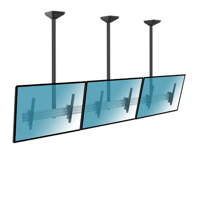 Kimex Menu Board Supporto da soffitto per 3 TV 45"-50" Altezza 150 cm VESA 600x400 Max. 50Kg - immagine 1
