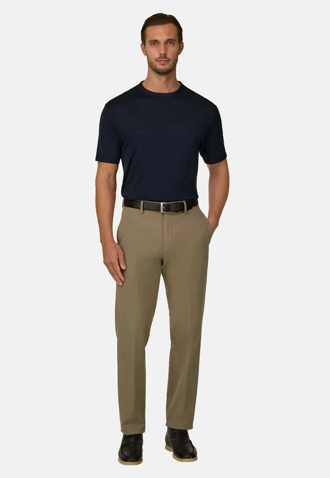 Boggi, T-shirt In Jersey Di Lana Wooltech, Uomo, Navy, Taglia: M - immagine 2