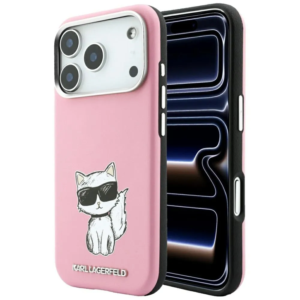 Custodia MagSafe per Apple iPhone 18 Pro / 17 Pro, Karl Lagerfeld, Choupette Sketch, Rosa - immagine 1