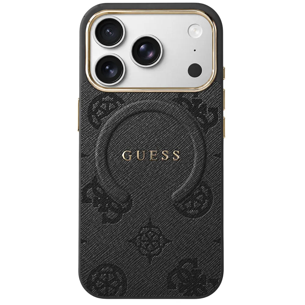 Custodia MagSafe per Apple iPhone 18 Pro Max / 17 Pro Max, Guess, 4G Anello Classico Logo in Rilievo, Nera - immagine 1