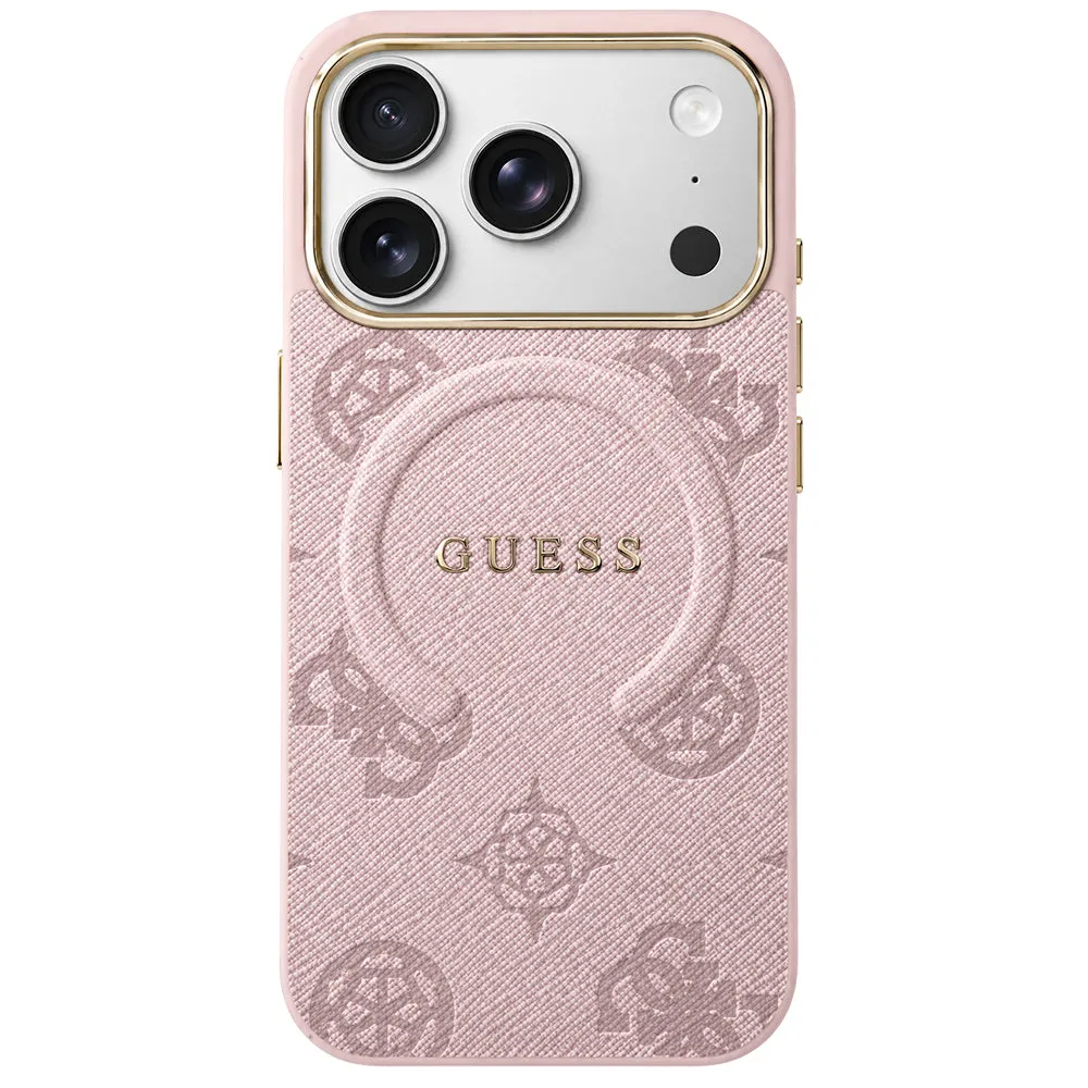 Custodia MagSafe per Apple iPhone 18 Pro Max / 17 Pro Max, Guess, 4G Anello Classico Logo in Rilievo, Rosa - immagine 1