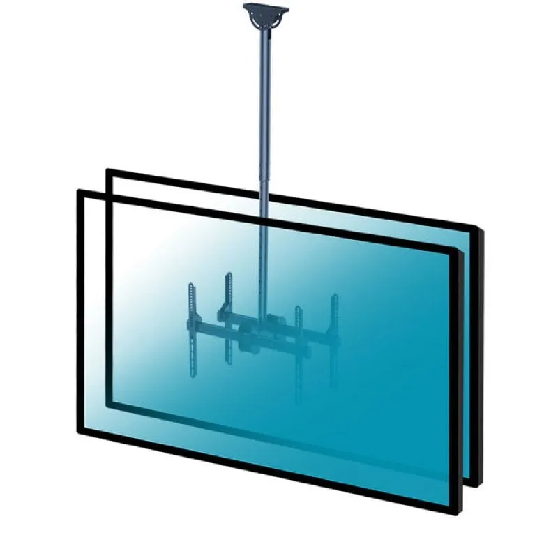 Kimex Supporto da soffitto per 2 TV 37"-70" Altezza regolabile 106-156 cm VESA 600x400 Max. 45Kg - immagine 1