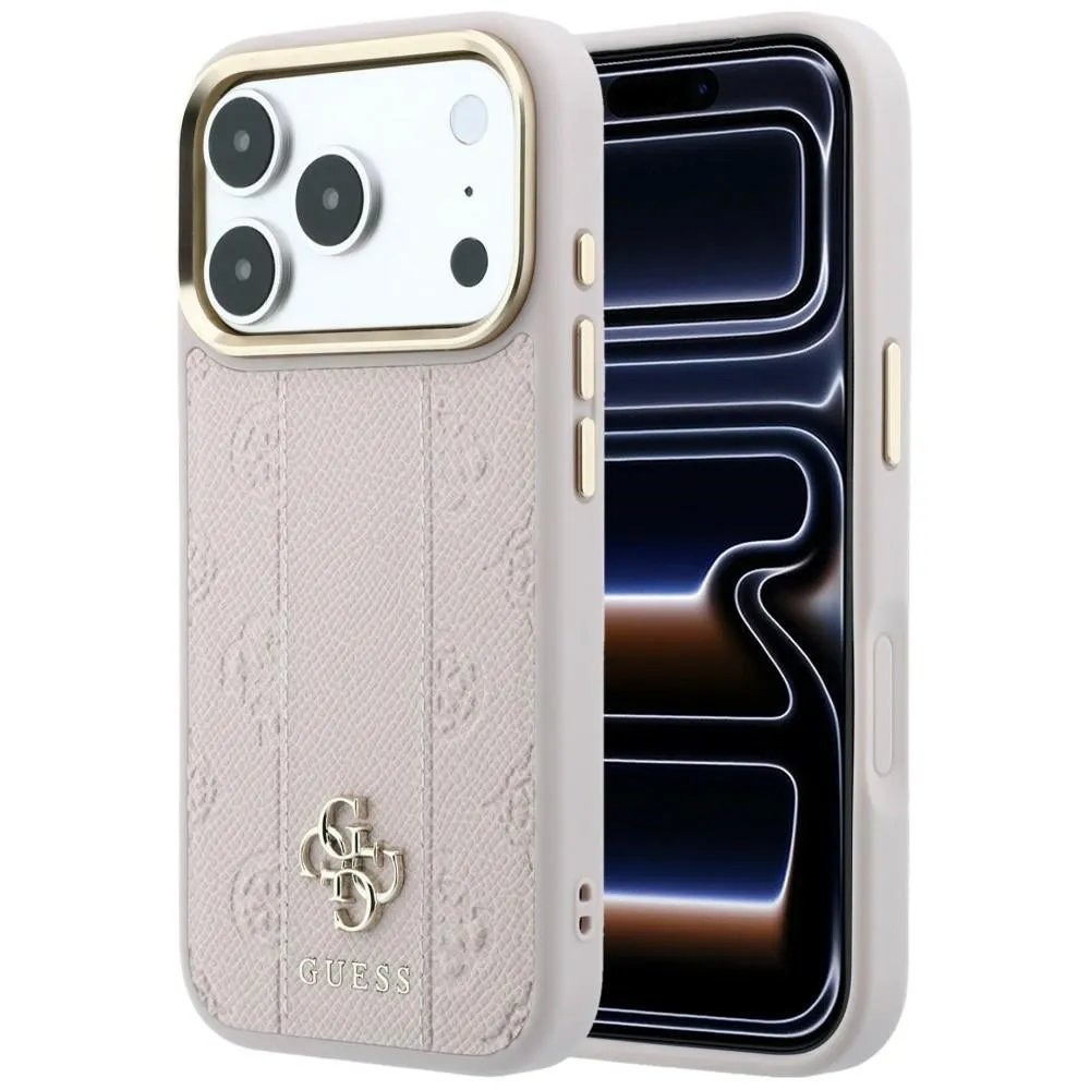Custodia MagSafe per Apple iPhone 18 Pro / 17 Pro, Guess, Stripe Peony 4G, Rosa - immagine 1